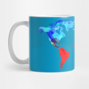 Painted Watercolor Map of the World Mug